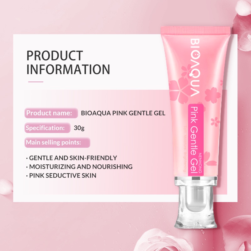 ✨ AKU MURAH ✨ Bioaqua Pink Gentle Gel// Pemerah Bibir, Puting Krim Pemutih Ketiak Paha Pantat Area Intim 30gr