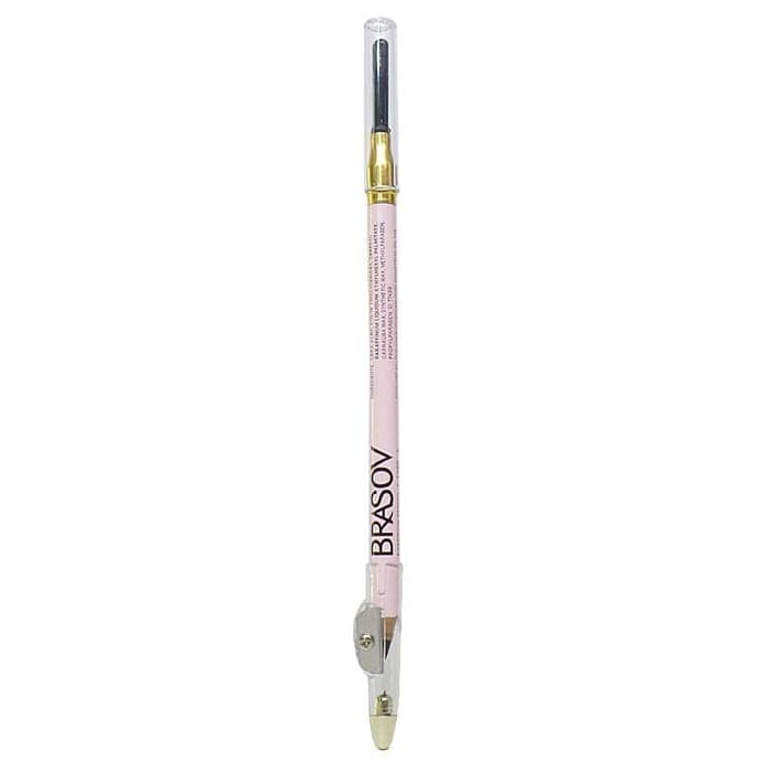 BRASOV Pensil Alis 3 IN 1 + Serutan + Sikat 2.5 GR Eyebrow Pencil TYPE A Pigmented Hitam Coklat