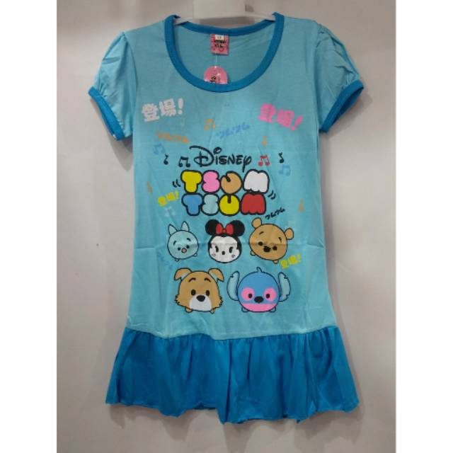 VALEE kids daster kaos spandex anak perempuan usia 3-5tahun gambar TSUM tsum