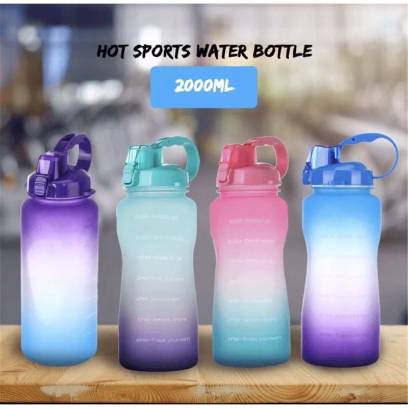 [READY STOCK TERMURAH] Botol Minum Motivasi Quifit 2 LITER | Botol Minum Gradasi 2 Liter Botol Minum