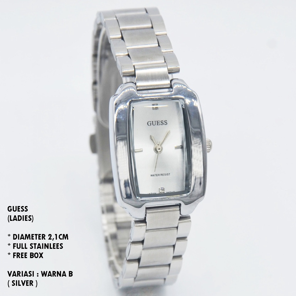 JAM TANGAN WANITA GUESS RANTAI BODY CAPSUL OVAL GS-001 POLOS