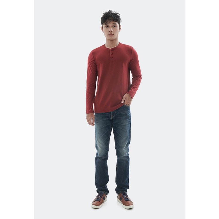 MANZONE Kaos pria lengan panjang EAST - BESTBUY-RED