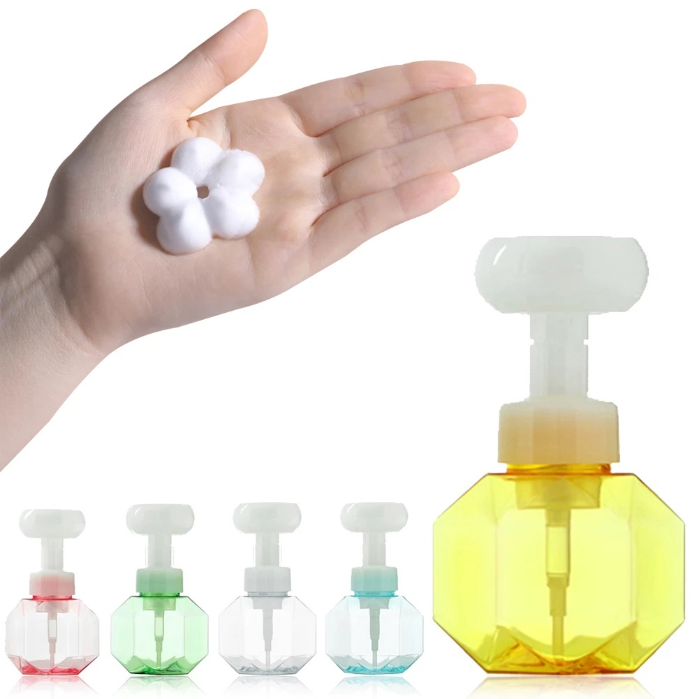 300ml Flower Foaming Liquid Soap Dispenser / Flower Pump Refillable Hand Soap Pump Bottles for Bathroon Soap Dispensers Supplies