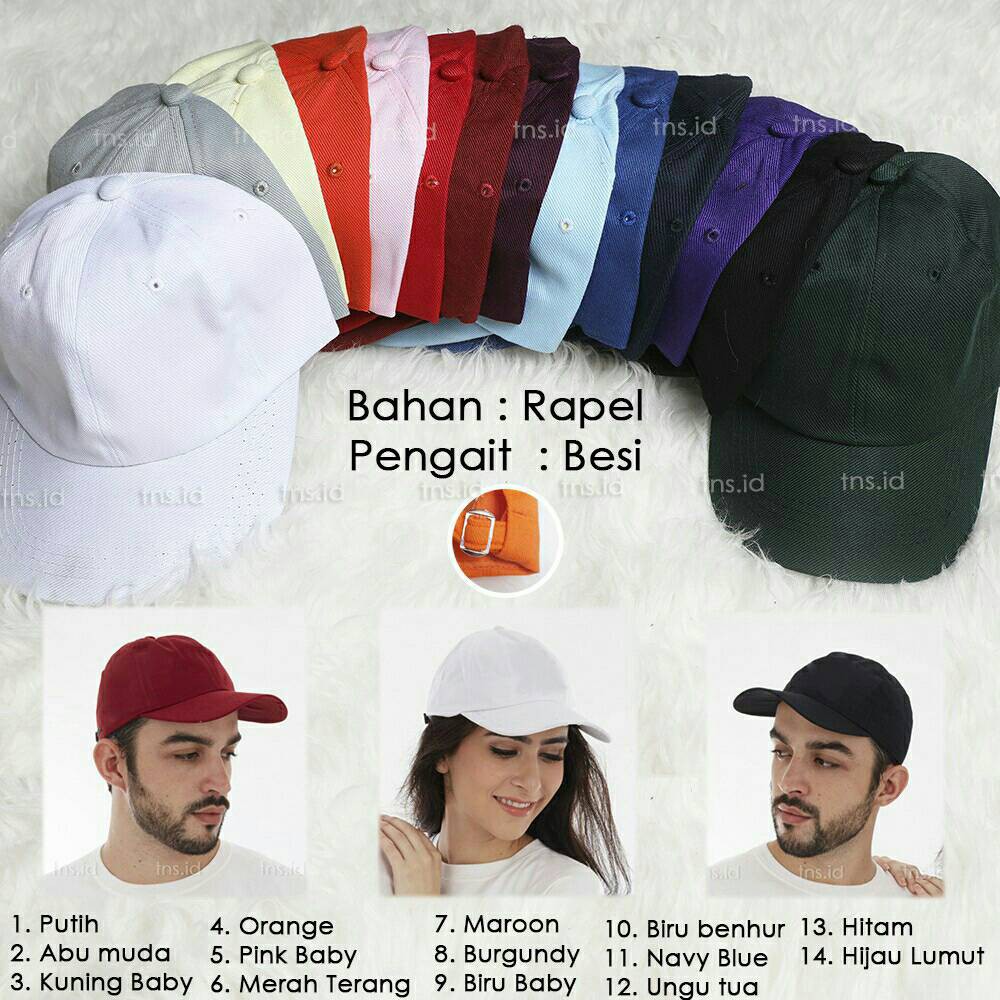  TOPI BASEBALL RAPEL BESI WANITA PRIA POLOS Shopee Indonesia