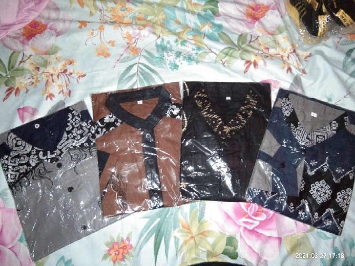 Batik Kalongan | Koko Batik Bordir, Katun Batik Prada Mix Katun Oil