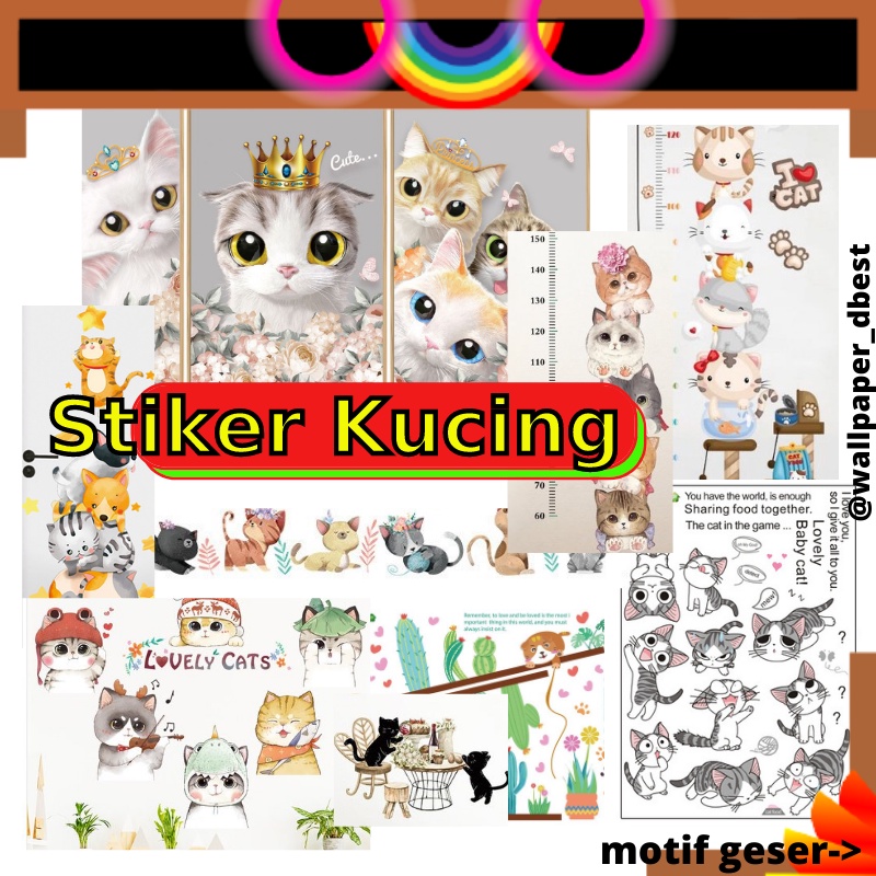 WALL STICKER STIKER DINDING TEMBOK WALLSTICKER KUCING WALLSTIKER CAT WALSTICKER DEKORASI RUMAH DEKOR