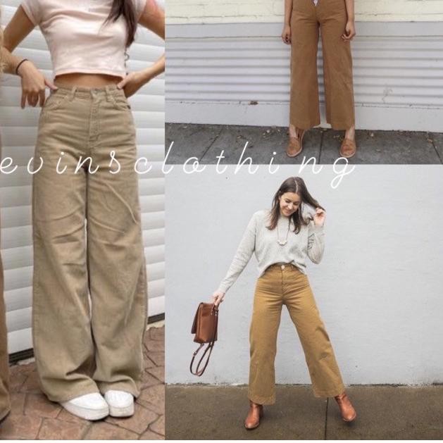 ✦ Sevins - celana panjang highwaist kulot jeans army coklat/kulot jeans wanita ☋