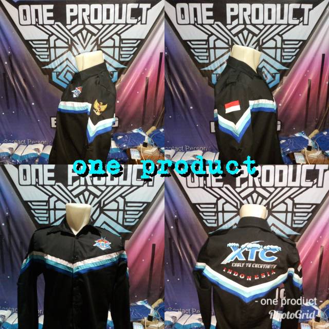 Kemeja XTC hitam polet panjang