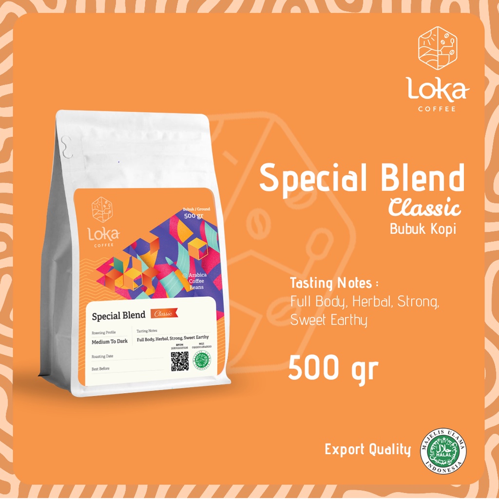 

LOKA COFFEE Kopi Classic Blend - Kopi Arabica Biji Kopi / Bubuk Kopi Fresh Asli - 500 gr