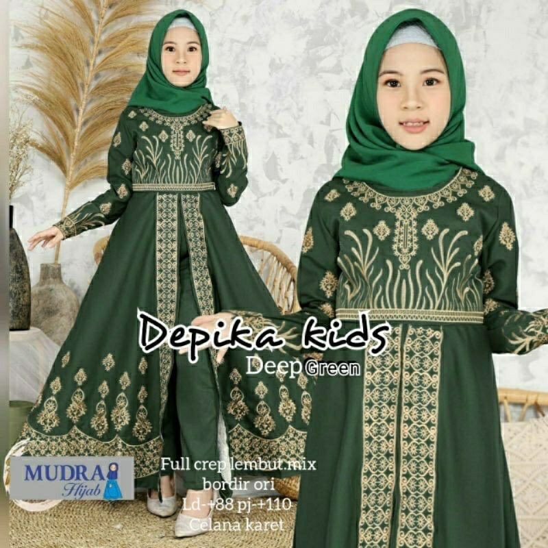 GAMIS ANAK PEREMPUAN SYAKIRA ANAYA UMUR 8-11TAHUN GAMIS ANAK MUSLIM TERBARU 2021 BAHAN MOSCREPE