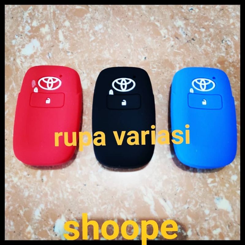 silikon sarung remote kunci mobil toyota raize / avanza / veloz 2022 2023 hitam merah biru