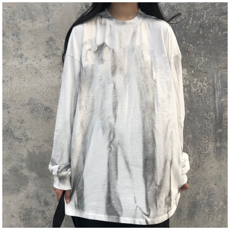 KBS-65 kaos wanita lengan panjang oversize tie-dye streetwear import korea jepang