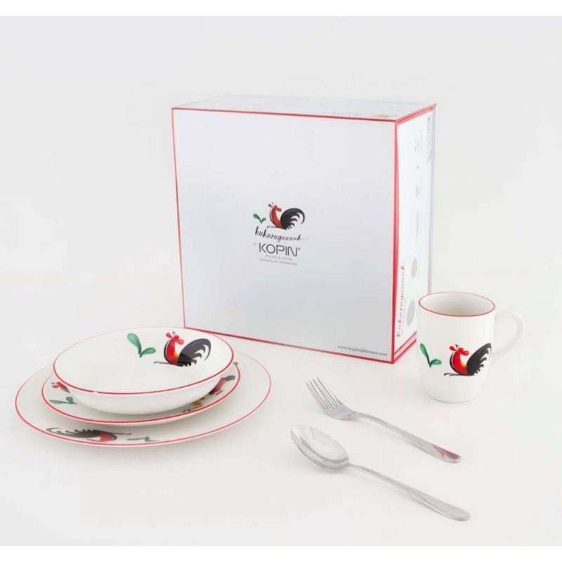 Piring Keramik Kopin Kukuruyuk Family Dinner set
