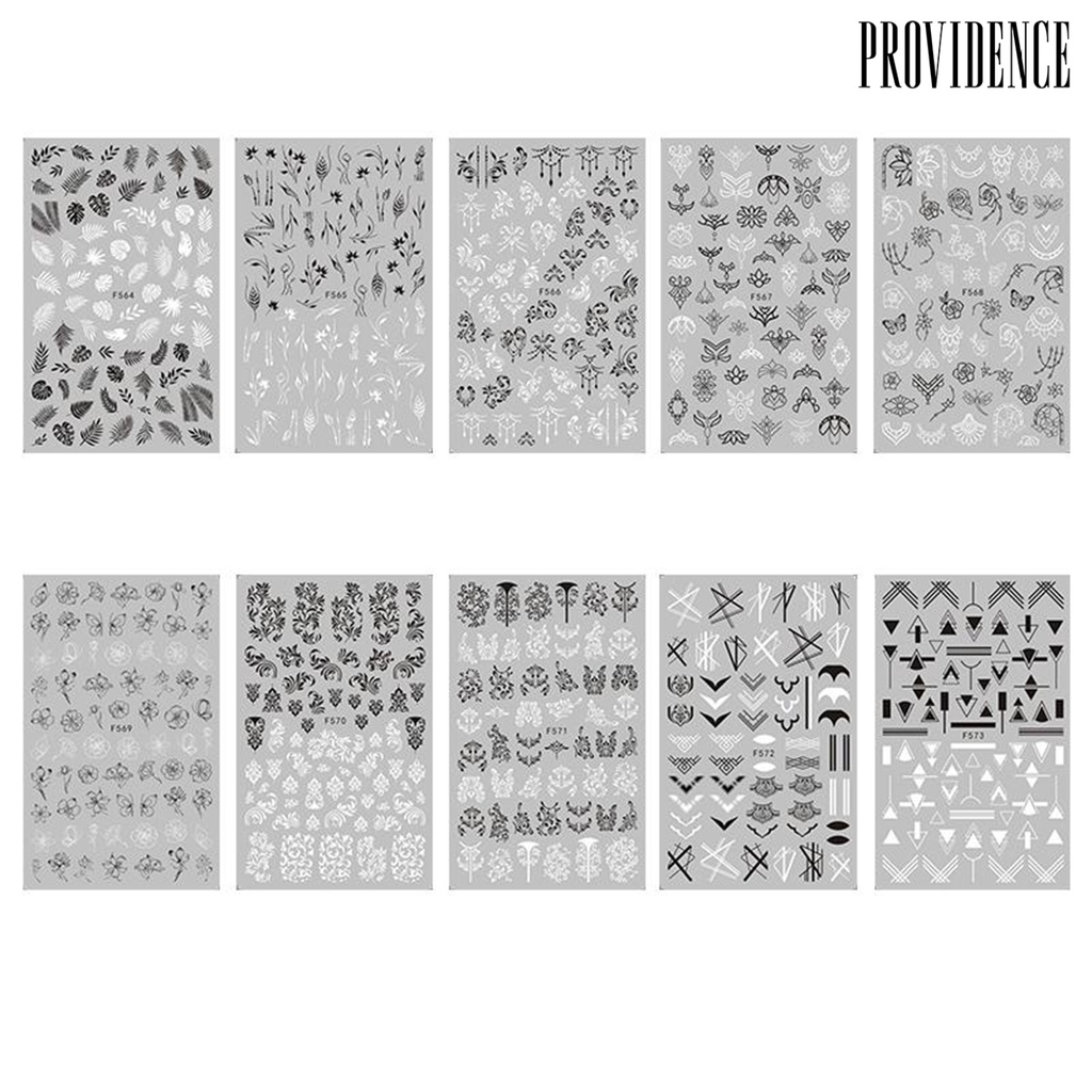 Providence Nail Sticker Self-Adhesive Long-lasting Multi-functional Abstract Lady Face Avocado Color 3D Nail Sticker for Girl