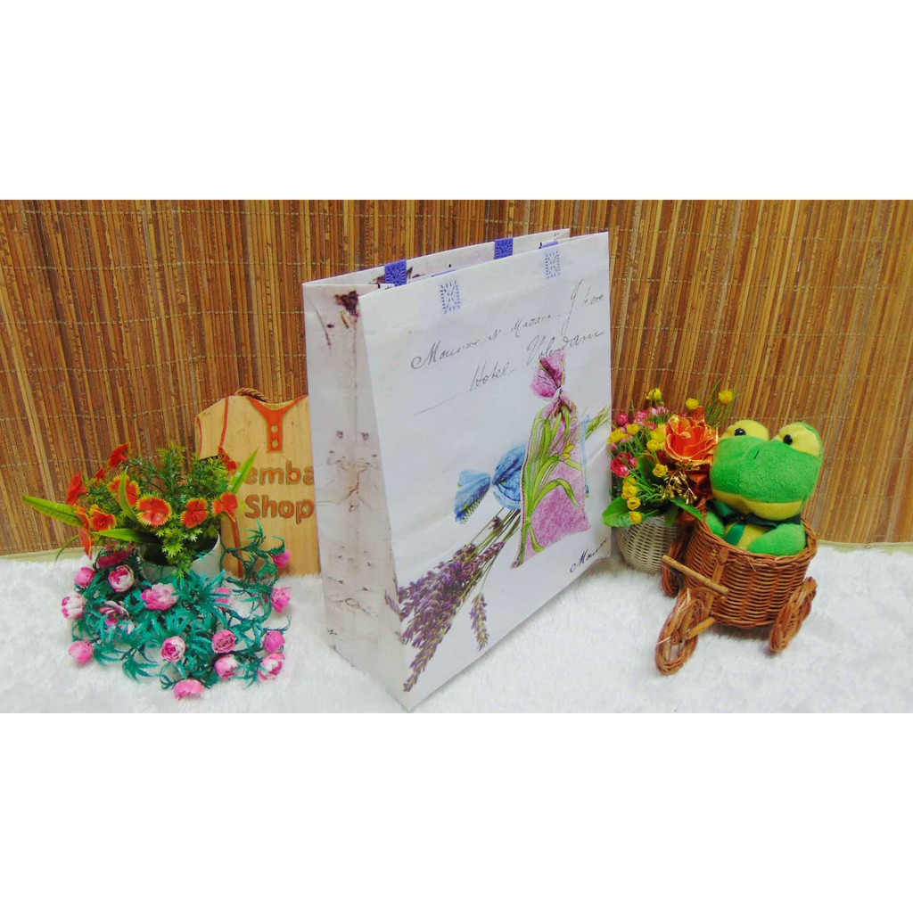 

kembarshop tas kado hadiah serbaguna besar muat banyak motif lavender