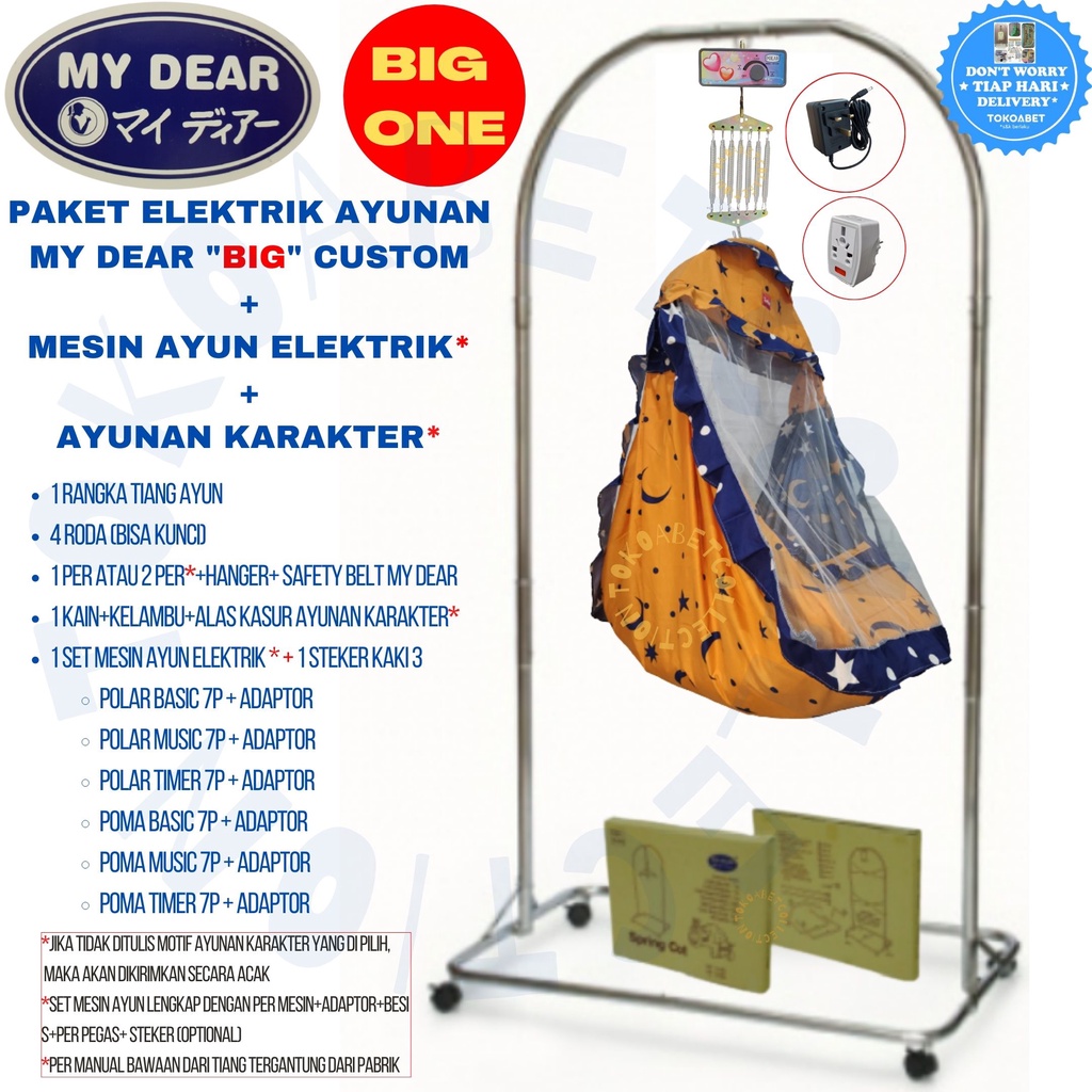 Paket Tiang Ayunan Karakter Elektrik POLAR POMA Tiang MY DEAR Chrome Stainless BIG ONE SIZE TOKOABET