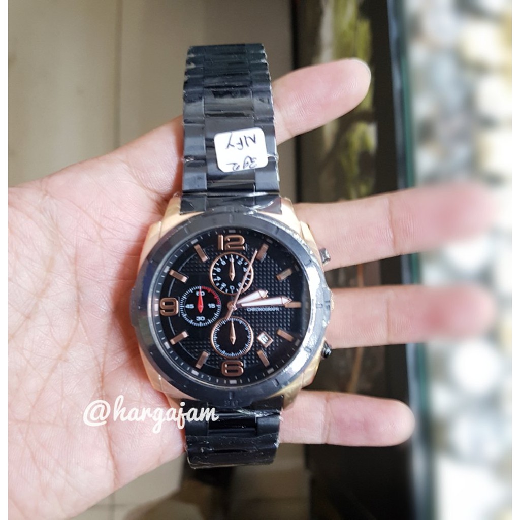 Jam Tangan Pria Original Hegner H392 Hitam Rosegold (hargajam harga jam ori anti air)