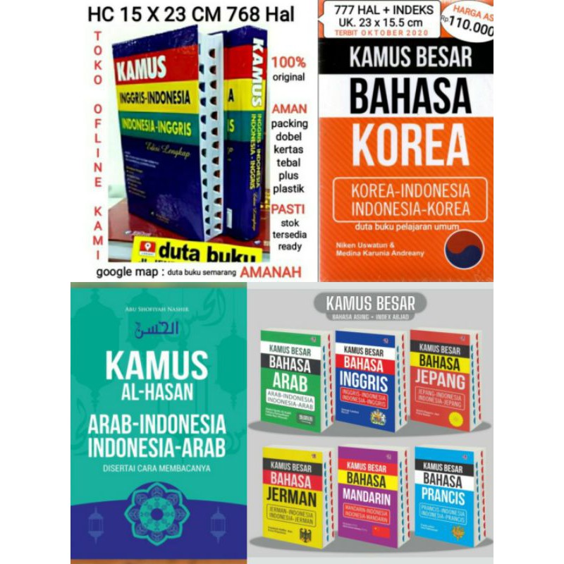 Buku Spesial Promo Kamus Bahasa inggris Indonesia kbbi jepang Mandarin terbaru lengkap