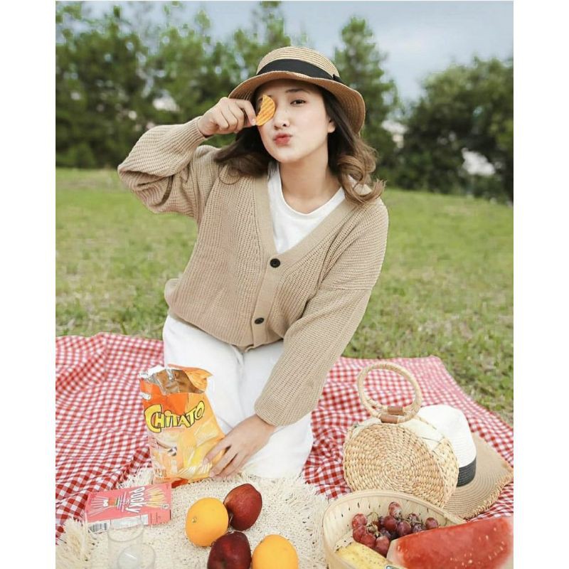CLARISA CARDY /SWEATER CROP/CROP SWEATER 94.000-Mocca