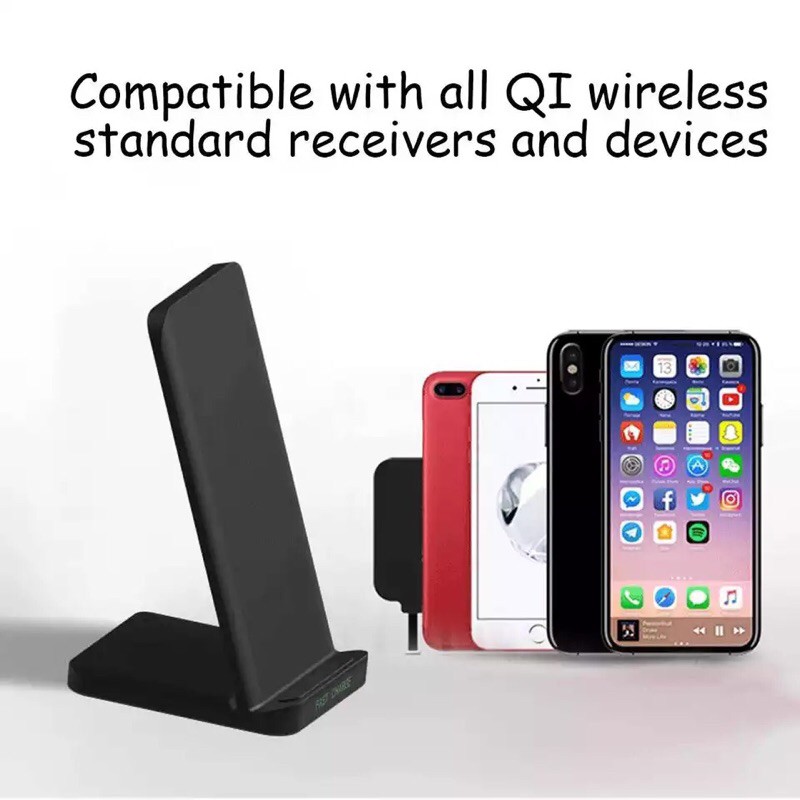 Wireless Charger 30W Double Coil Qi Vertikal Cepat Pengisian Bracket Daya Tinggi