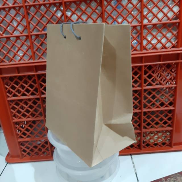 

Isi 12pc paper bag polos ukuran 20 x 25 tas kertas coklat kraft