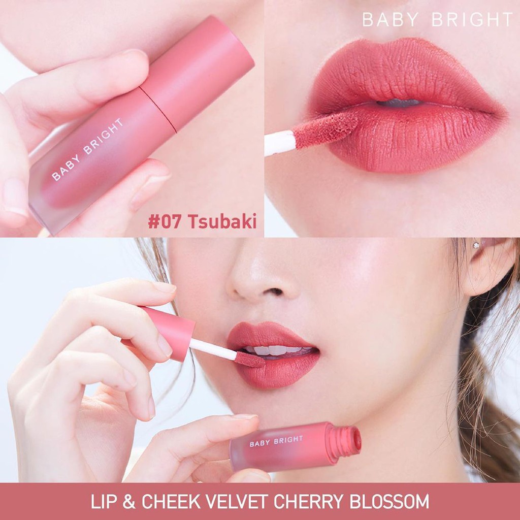 BABY BRIGHT LIP VELVET / LIP &amp; CHEEK VELVET CHERRY BLOSSOM / LIPSTIK / MAKE UP / KOSMETIK / BIBIR