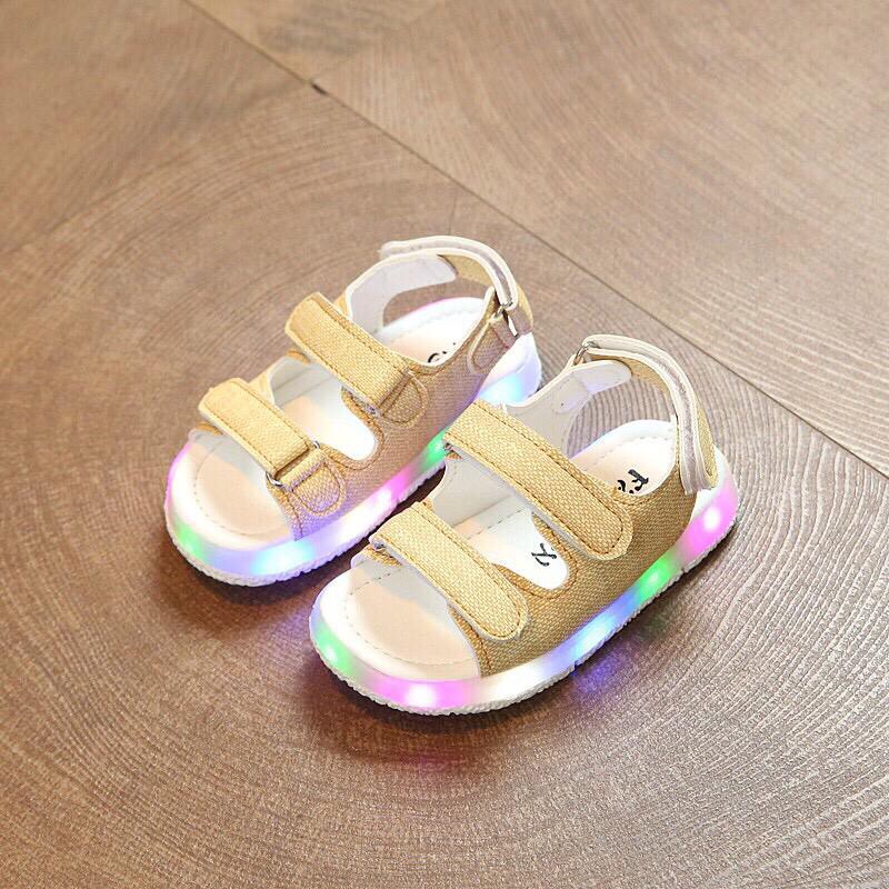 Qeede_Store Sandal Sepatu Anak Laki-laki&amp;Perempuan Lampu LED HAILY Size 21-30 Usia 1-4 Tahun