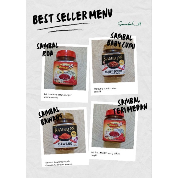 

Sambal TERI MEDAN/Ikan ROA Asap/BABY CUMI/Sambal EBI (200 gram)