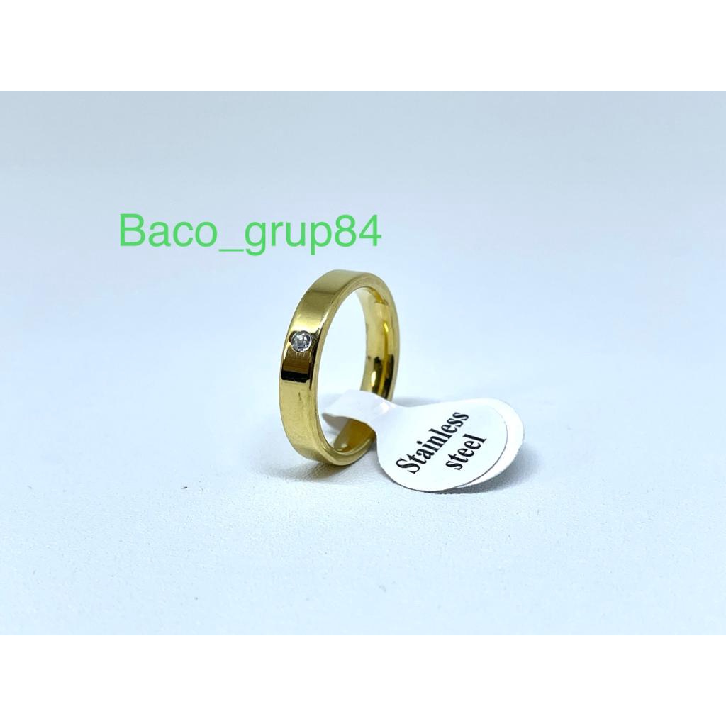 Cincin Titanium Gold Polos 06 Cincin Tunangan Cincin Pernikahan Anti Karat Awet Lama