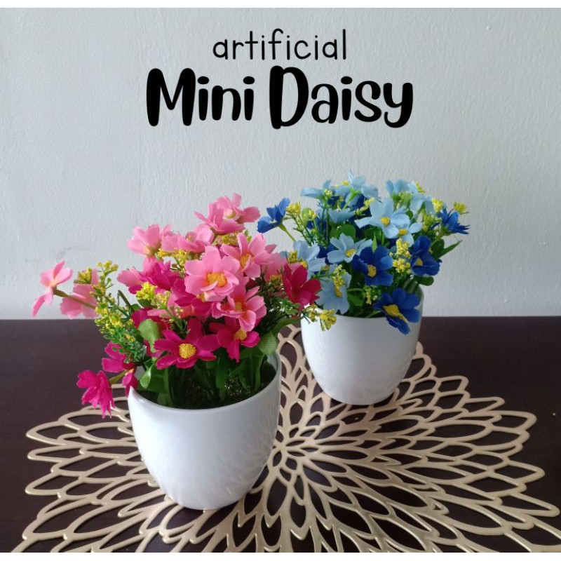 Artificial Mini Daisy / Tanaman Bunga Hias Plastik Daisy Import Murah / Dekorasi Rumah