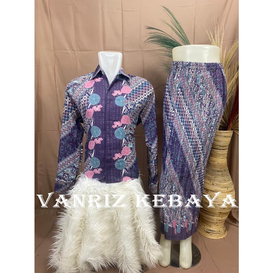 BATIK COUPLE/KEMEJA BATIK COUPLE/BATIK COUPLE LENGAN PANJANG/ROK PLISKET COUPLE-5