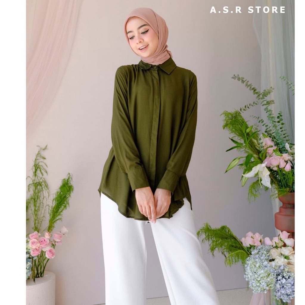 AUDRY RUFI BASIC SHIRT// PUFFY BLOUSE MONA// ATASAN WANITA MODEL KEMEJA// SIZE S M L XL XXL// BLUS CASUAL KERJA DAN ACARA TERTENTU//  BAHAN KAIN SHAKILA PREMIUM QUALITY// UKURAN REGULER JUMBO OVERSIZE READY TREN MODEL TERBARU KEKINIAN VIRAL BERKUALITAS