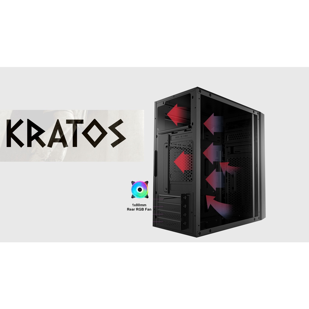 VenomRX KRATOS RGB + 1 Fan RGB Micro ATX Casing PC