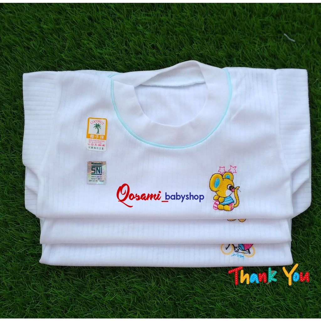 CONOCO 3 pcs Kaos Putih Oblong Bayi Newborn SNI