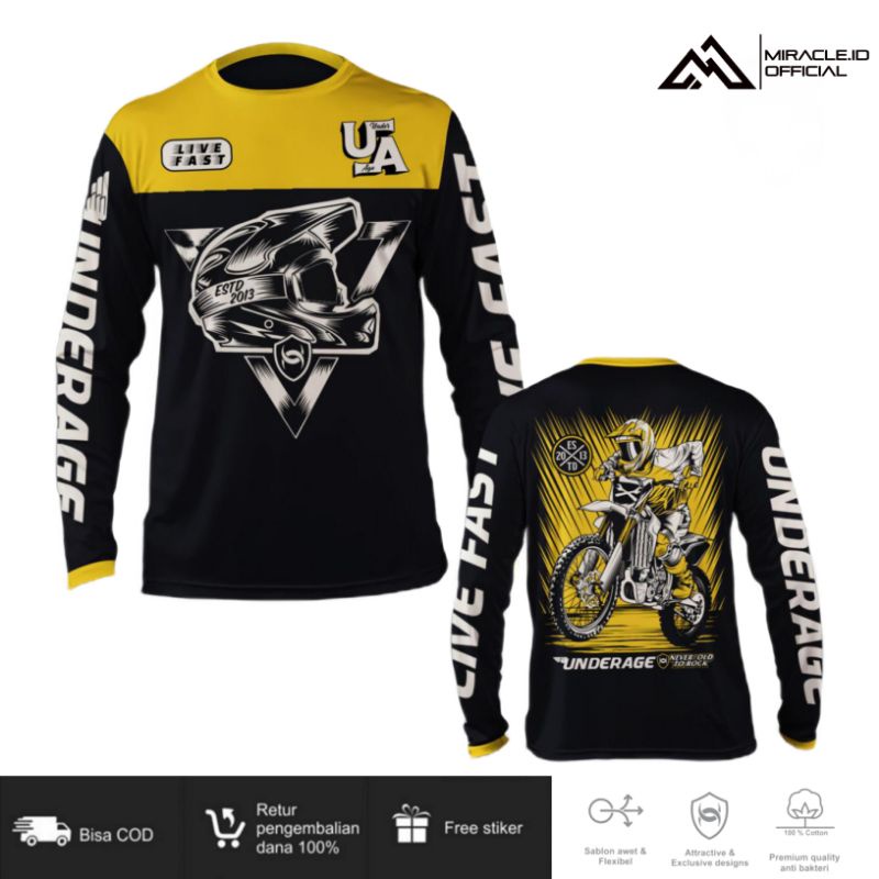 KAOS DISTRO PRIA ORIGINAL UNDERAGE KAOS MOTOR CUSTOM KEREN MURAH BAJU LENGAN PANJANG BRANDED PREMIUM