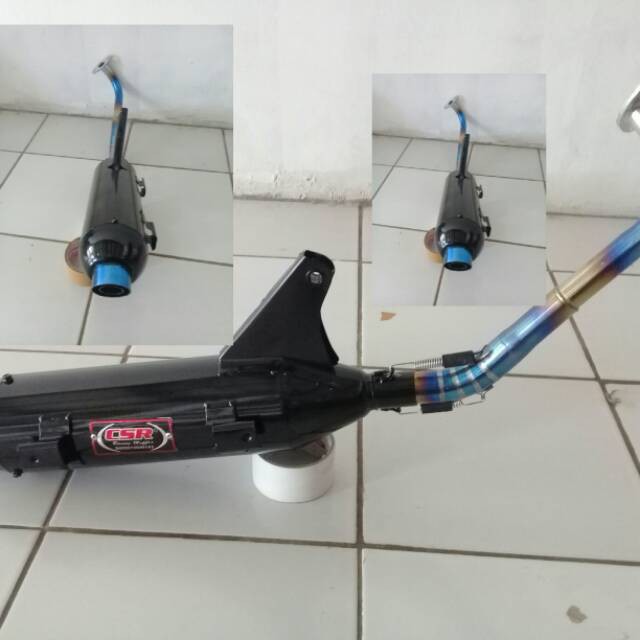 Jual Knalpot resing bobokan honda vario 110 lama model leher pelangi  - sperpart motor
