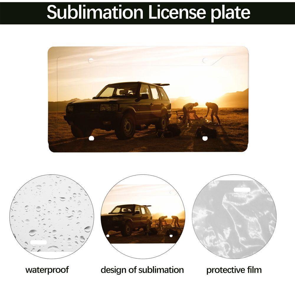 Plat Nomor Sublimasi Atas Logam DIY Tag Mobil Plat Nomor Kosong