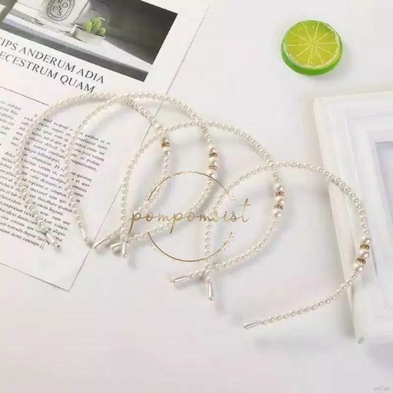 BANDO MAHKOTA KOREA / PEARL HEADBAND KOREAN STYLE / BANDO MUTIARA WANITA