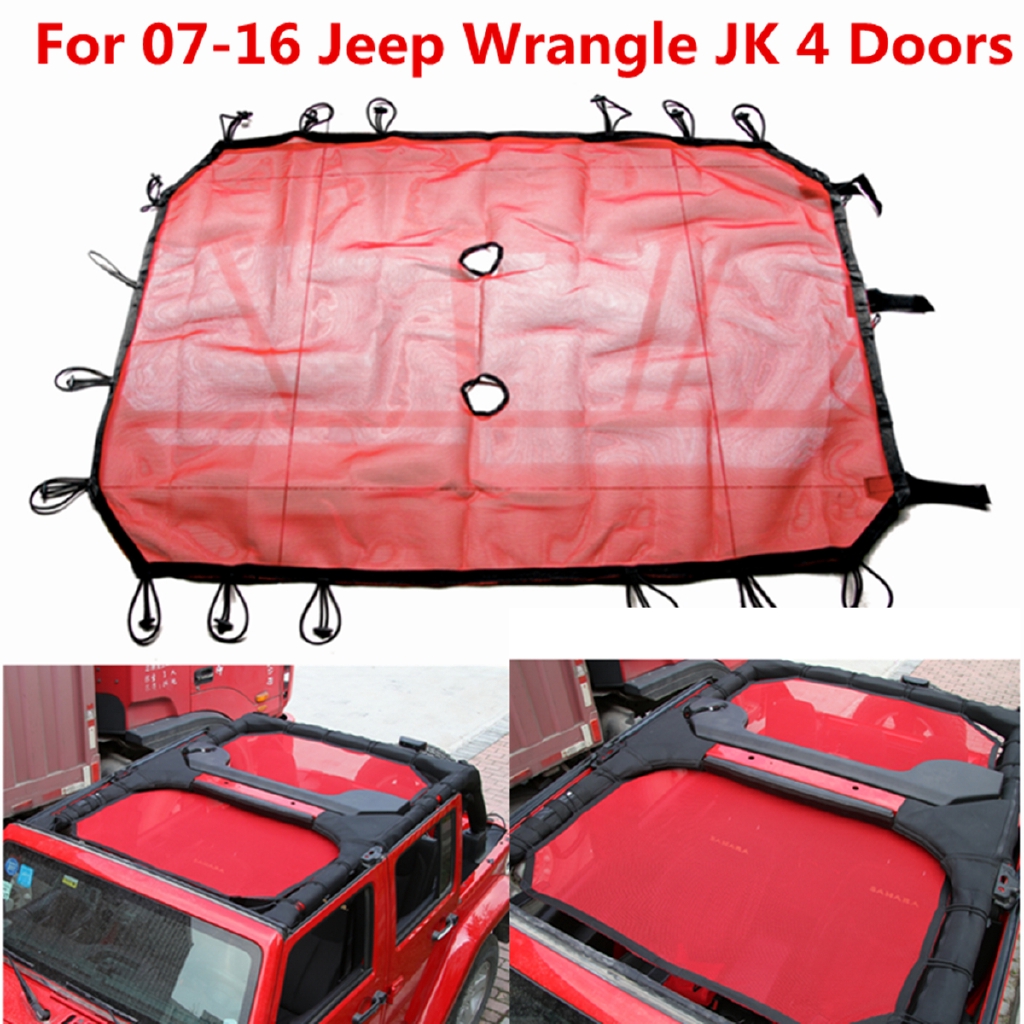 Sunshade Mesh Pelindung Sinar Matahari Uv Untuk Jeep Wrangler Jk 4 Pintu 07 17