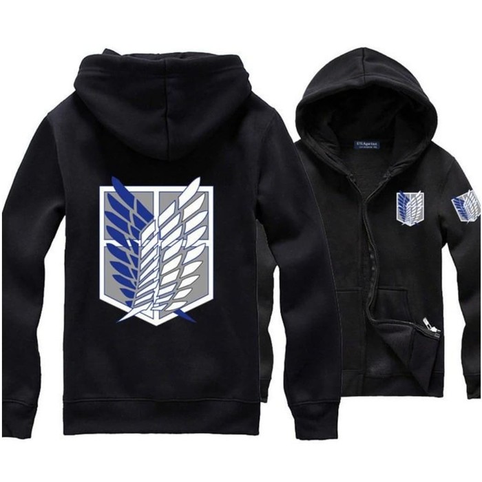 Jaket Sweater Anime SNK Attack On Titan AOT Zipper Hoodie Jumbo