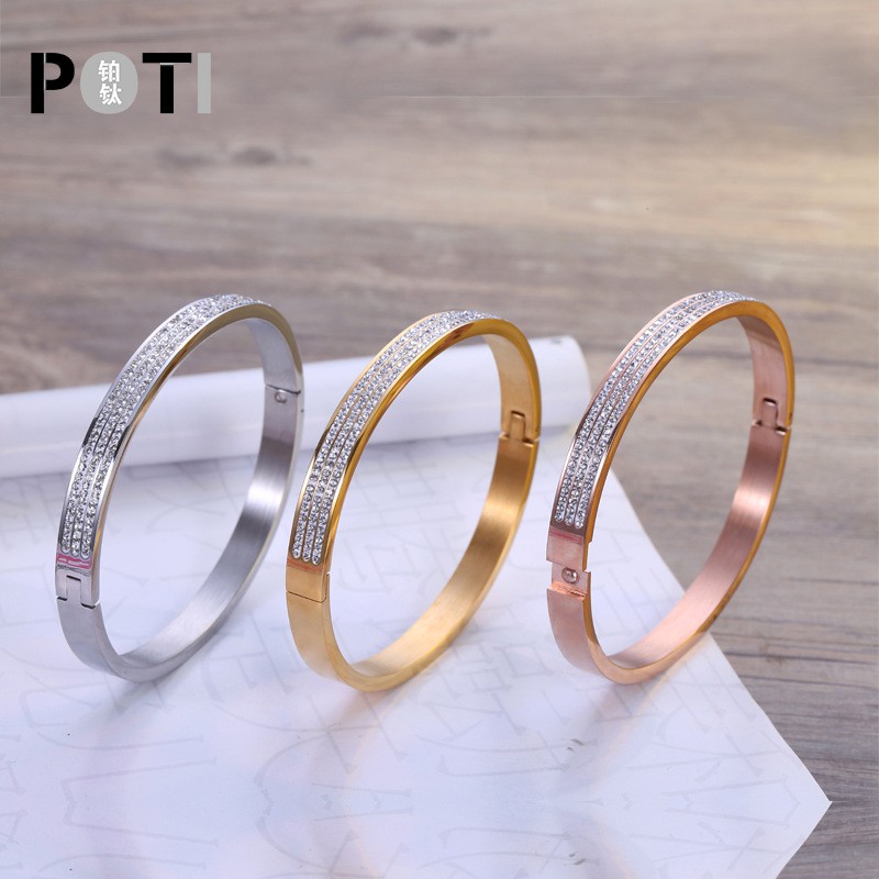 [NEW] Gelang bangle titanium korea import cewek anti karat cocok hadiah GK009