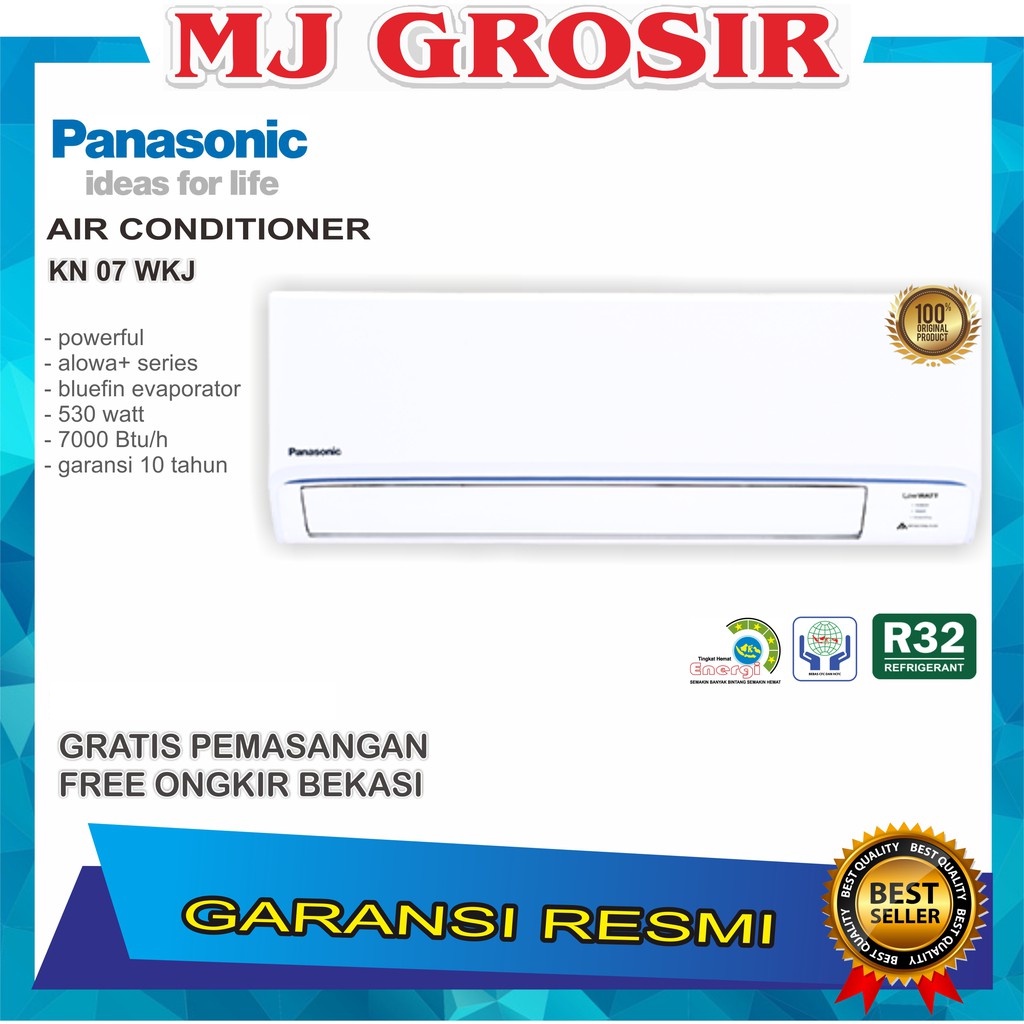 AC PANASONIC KN 7 WKJ 7WKJ 3/4 PK 0.7 PK + PASANG R 32 ECO TOUGH