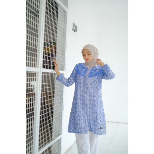 TUNIK BATIK MODERN SOFTCOLOR KAWUNG || ATASAN WANITA || M-L-XL-XXL-XXXL