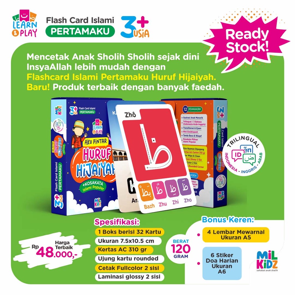 Flash Card Islami Pertamaku Aku Pintar Huruf Hijaiyah