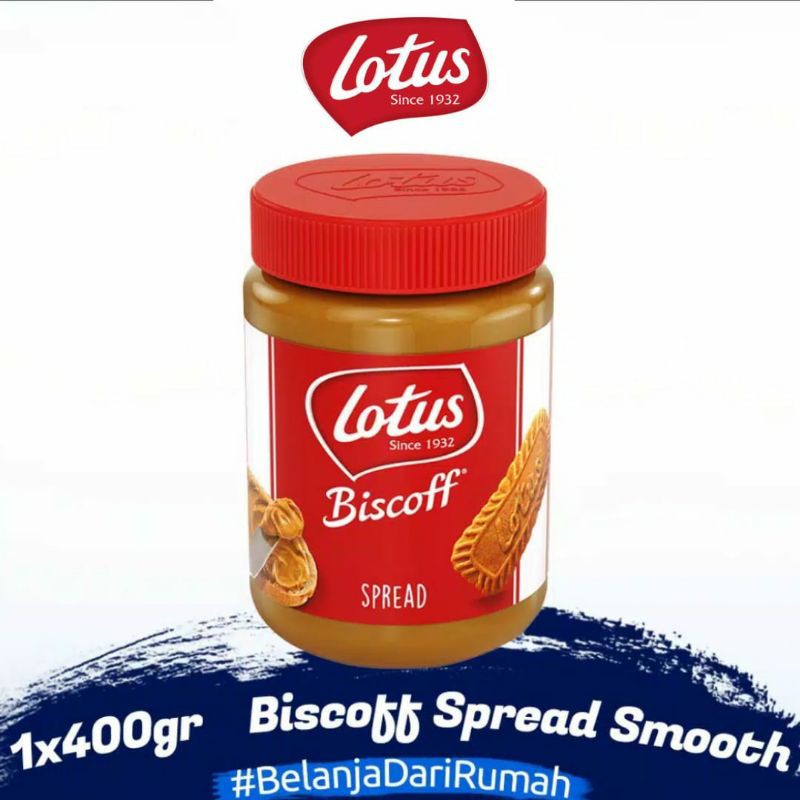 

READY STOCK LOTUS BISCOFF SPREAD SMOOTH 400 GRAM UKURAN BESAR RASA KARAMEL