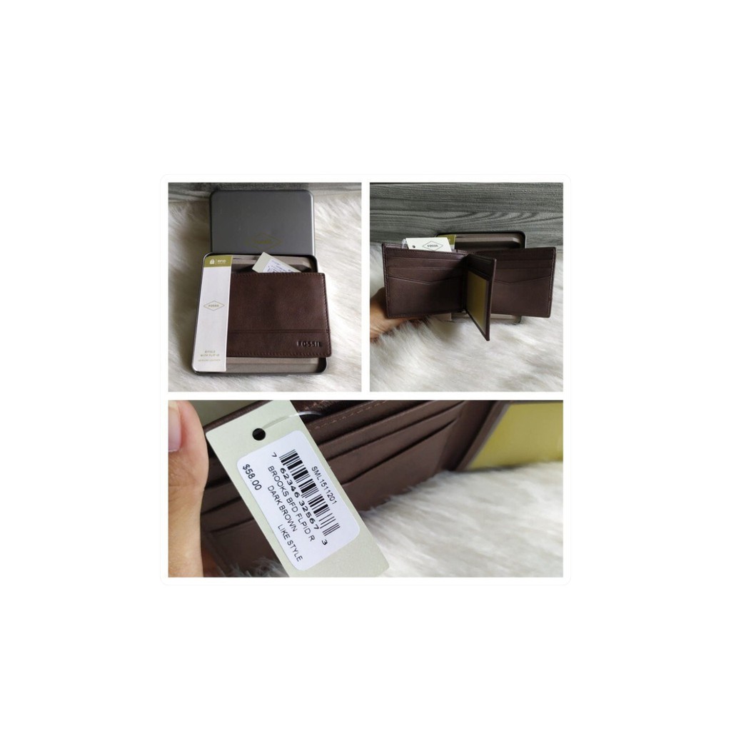 Bifold Brooks Dark Brown Wallet Fossil