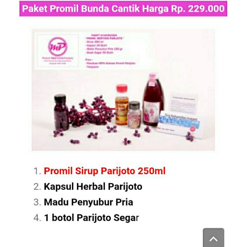 

Promil Parijoto Murni 250ml