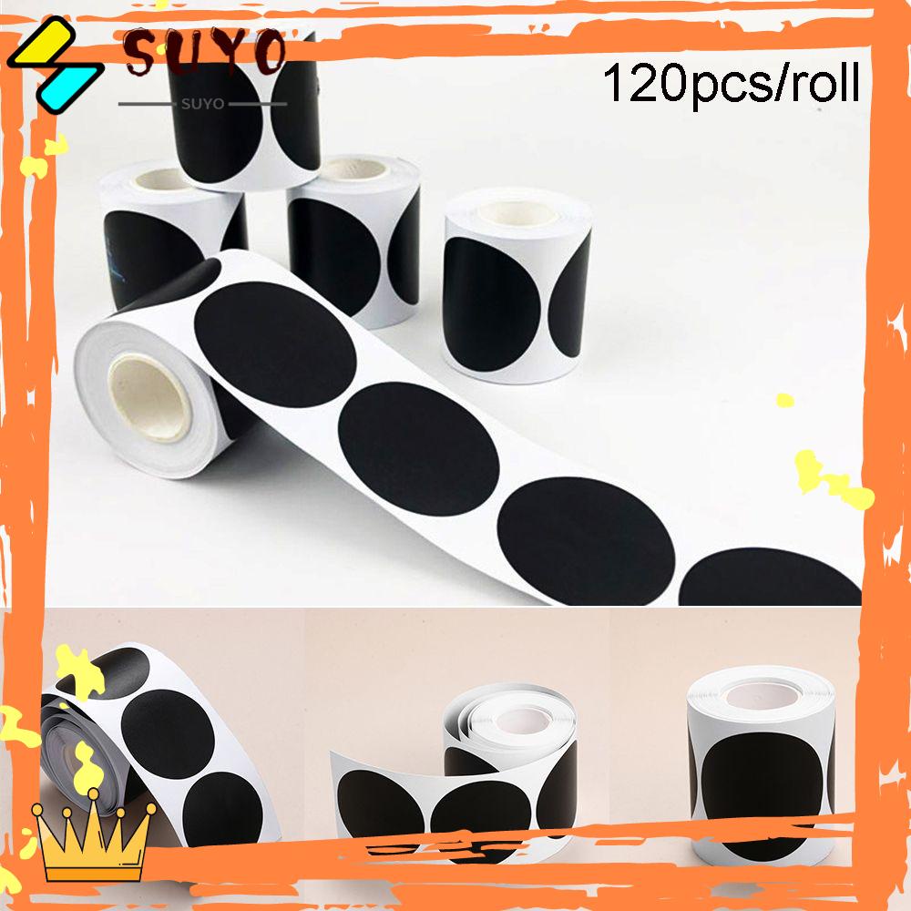 Suyou 120pcs / roll Stiker Label Toples Selai Bentuk Papan Tulis Bulat