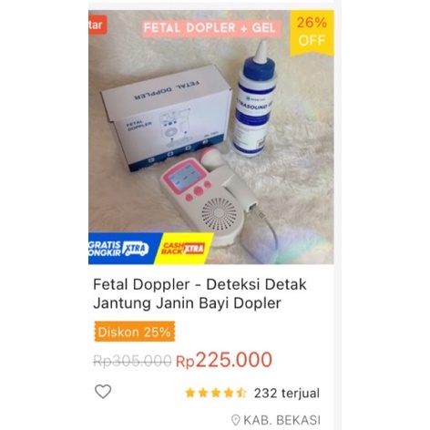 Paket Fetal Doppler dan Jelly - Dopler - Alat Deteksi Denyut Jantung Bayi