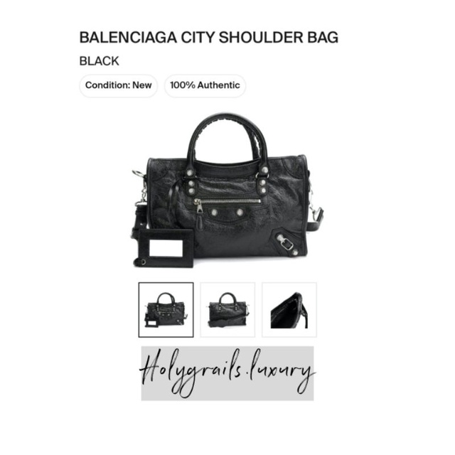 Balenciaga City Shoulder Bag Black Original 100%